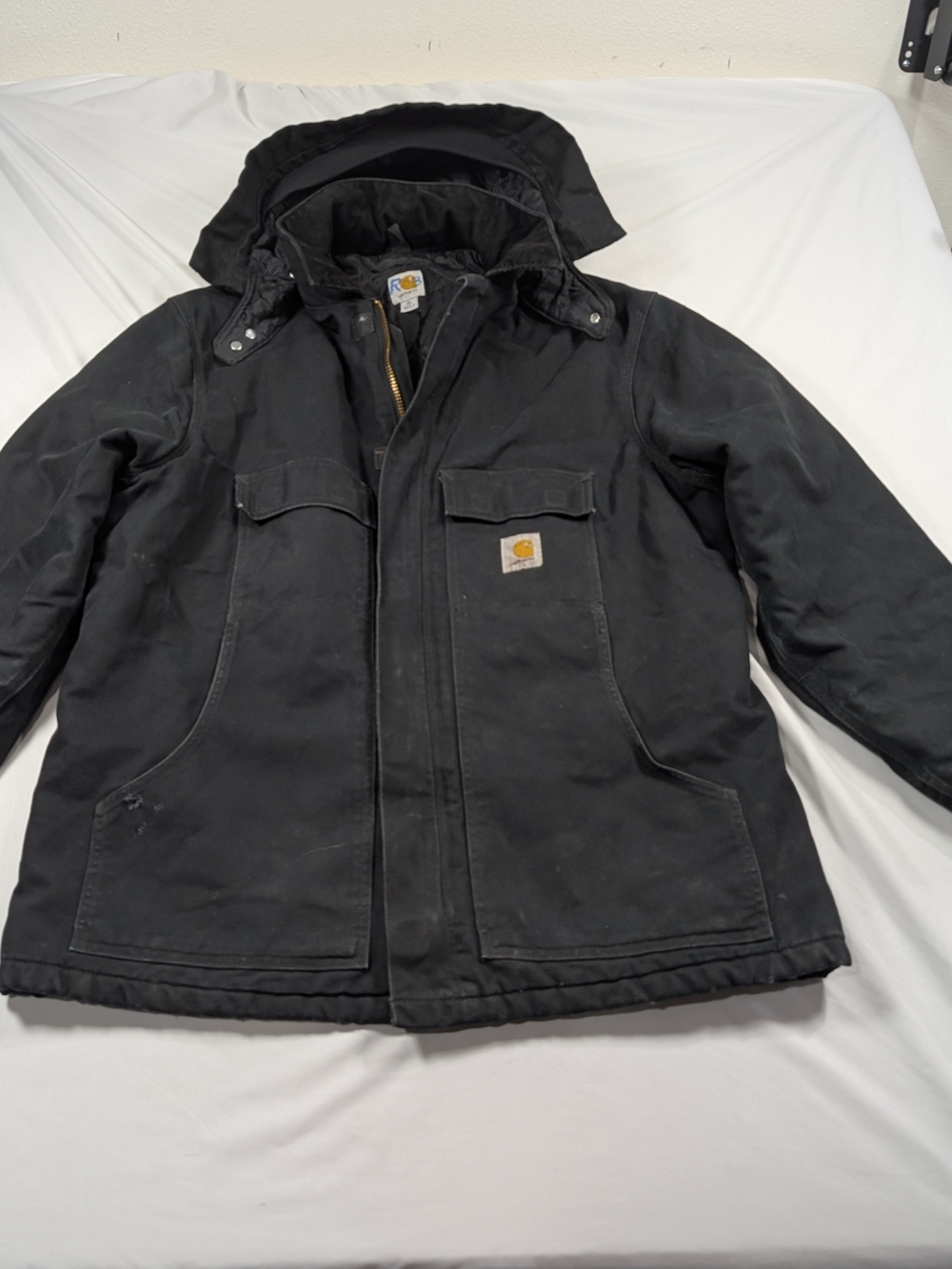 Carhartt Vintage C26 BLK Arctic Quilt Lined Traditional Coat w/ Hood XL Tall